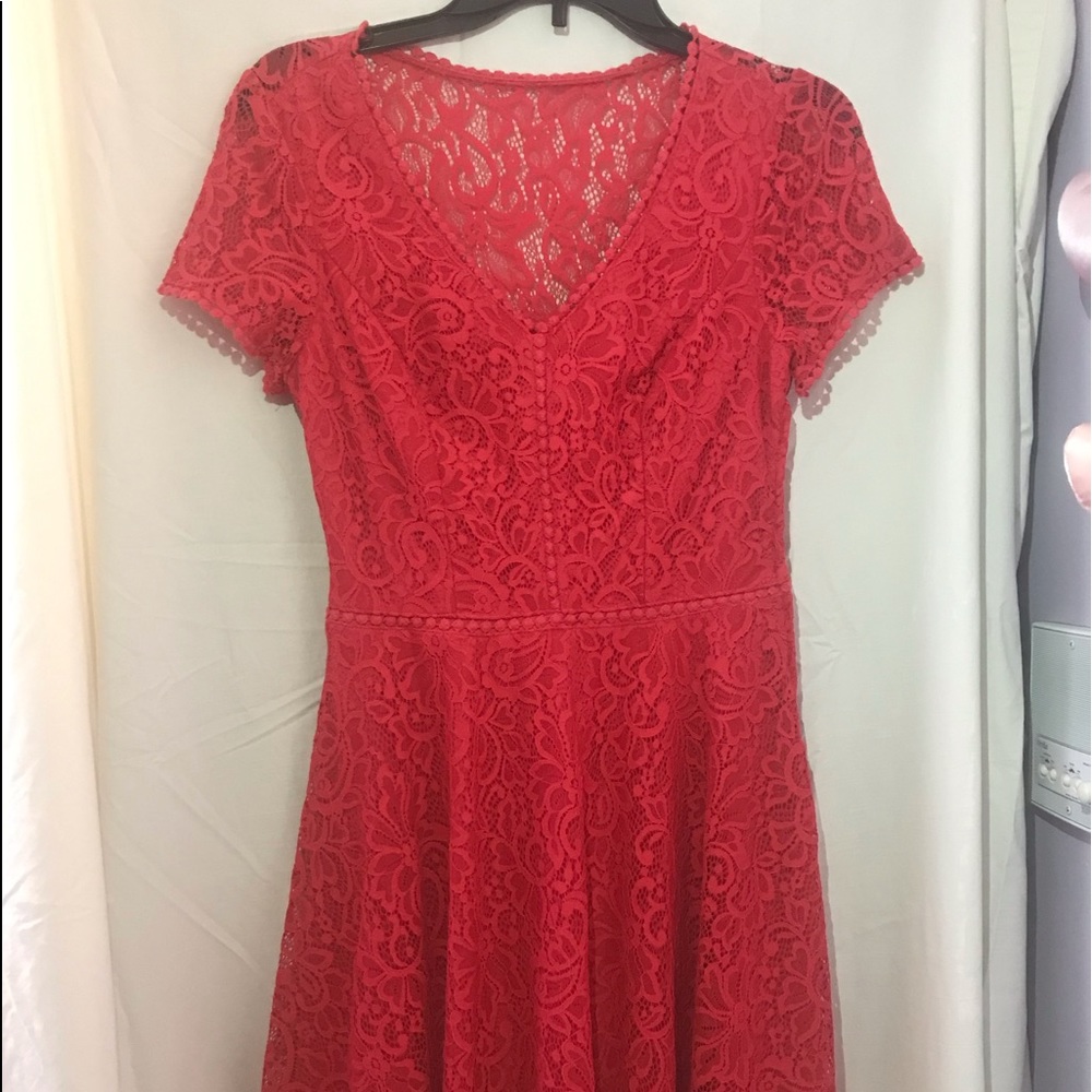 BCX Red Lace Dress Size 9 (Juniors)